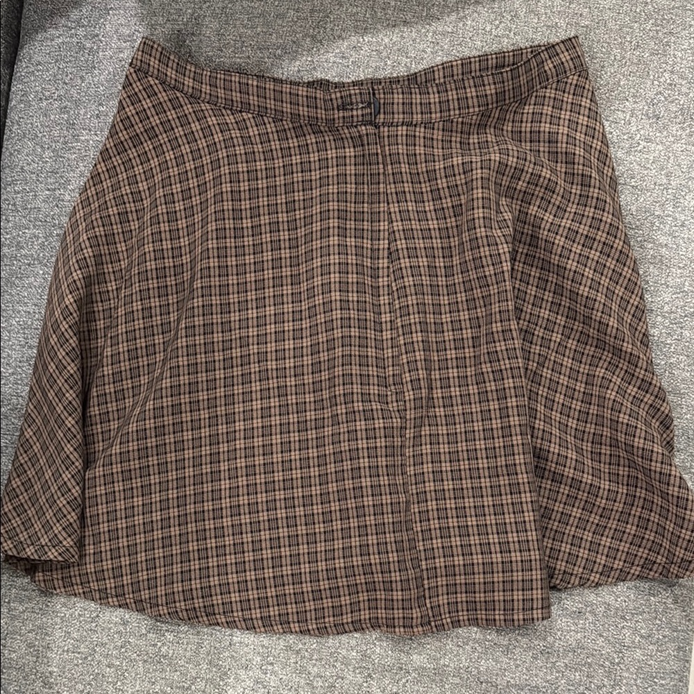 Vintage Plaid Brown Skirt